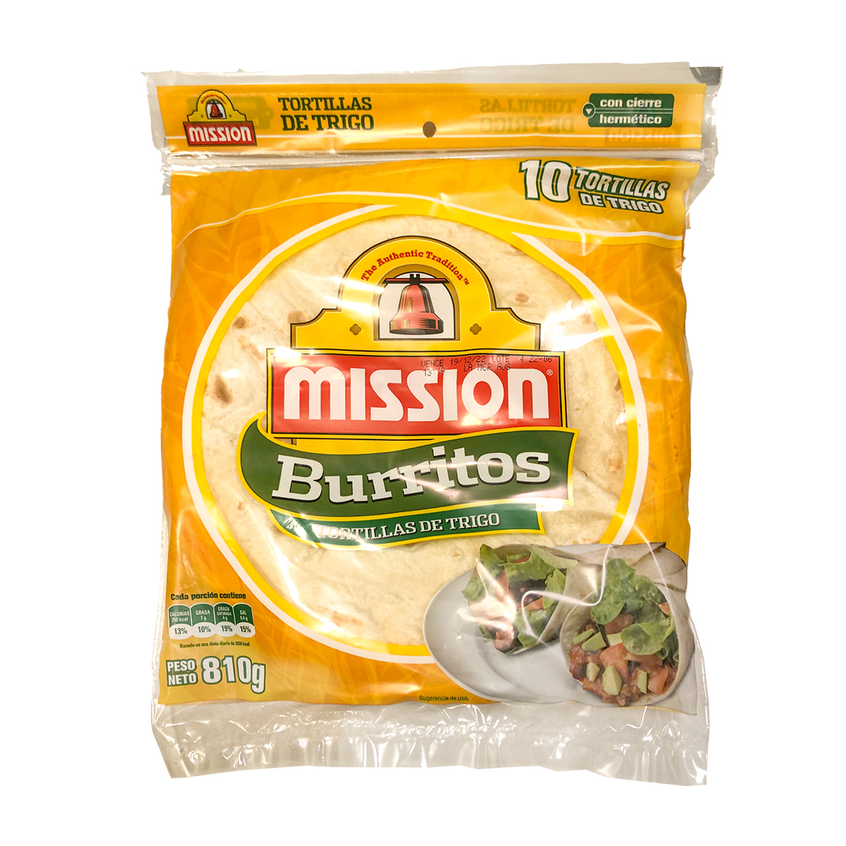 Tortilla de trigo 10" Mission